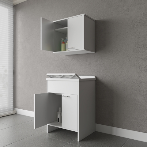 Waschraum-Komposition mit Schrank und Hängeschrank mit 2 Türen COMP 2 Negrari Aktion