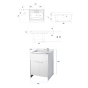 Waschraum-Komposition mit Schrank und Hängeschrank mit 2 Türen COMP 2 Negrari Angebot