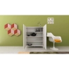 Hohe platzsparende Anrichte 4 Türen modernes minimalistisches Design 90x35x110 Solaria Lagerbestand
