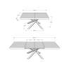 Ausziehbarer Tisch für 12 Personen, modernes Design, 90×180-284 Volantis 