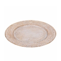 6er-Set Tischuntersetzer 33cm, elegant dekoriert in Gold und Weiß, Modell Drop Aktion