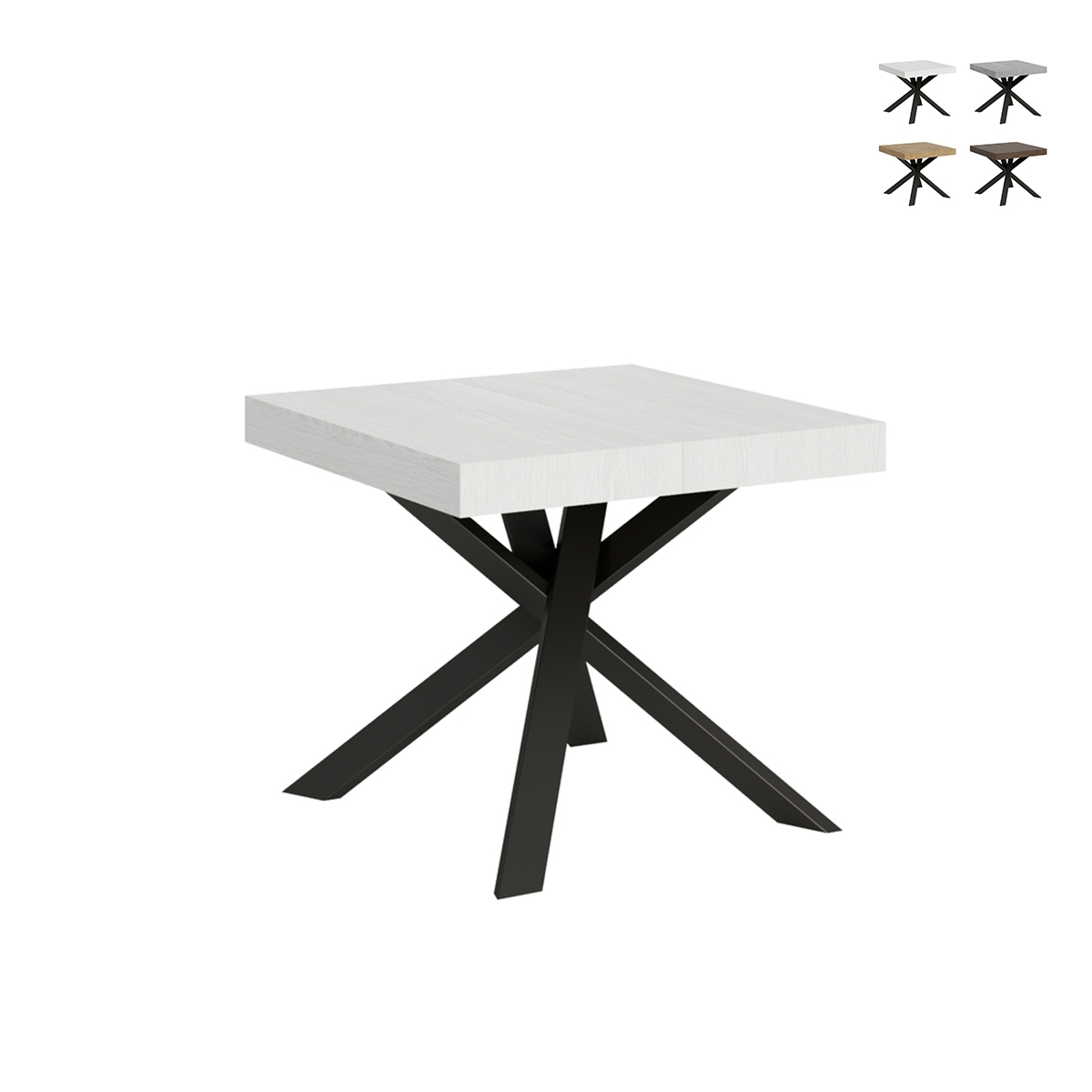 Moderner ausziehbarer quadratischer Tisch 90x90-194 Clerk Aktion Moderner ausziehbarer quadratischer Tisch 90x90-194 Clerk Aktion