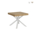 Ausziehbarer quadratischer Tisch mit Kreuzbein für 8 Personen 90×90-194 Clerk Aktion