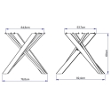 Ausziehbarer quadratischer Tisch mit Kreuzbein für 8 Personen 90×90-194 Clerk Modell