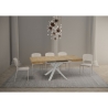 Ausziehbarer quadratischer Tisch mit Kreuzbein für 8 Personen 90×90-194 Clerk Lagerbestand