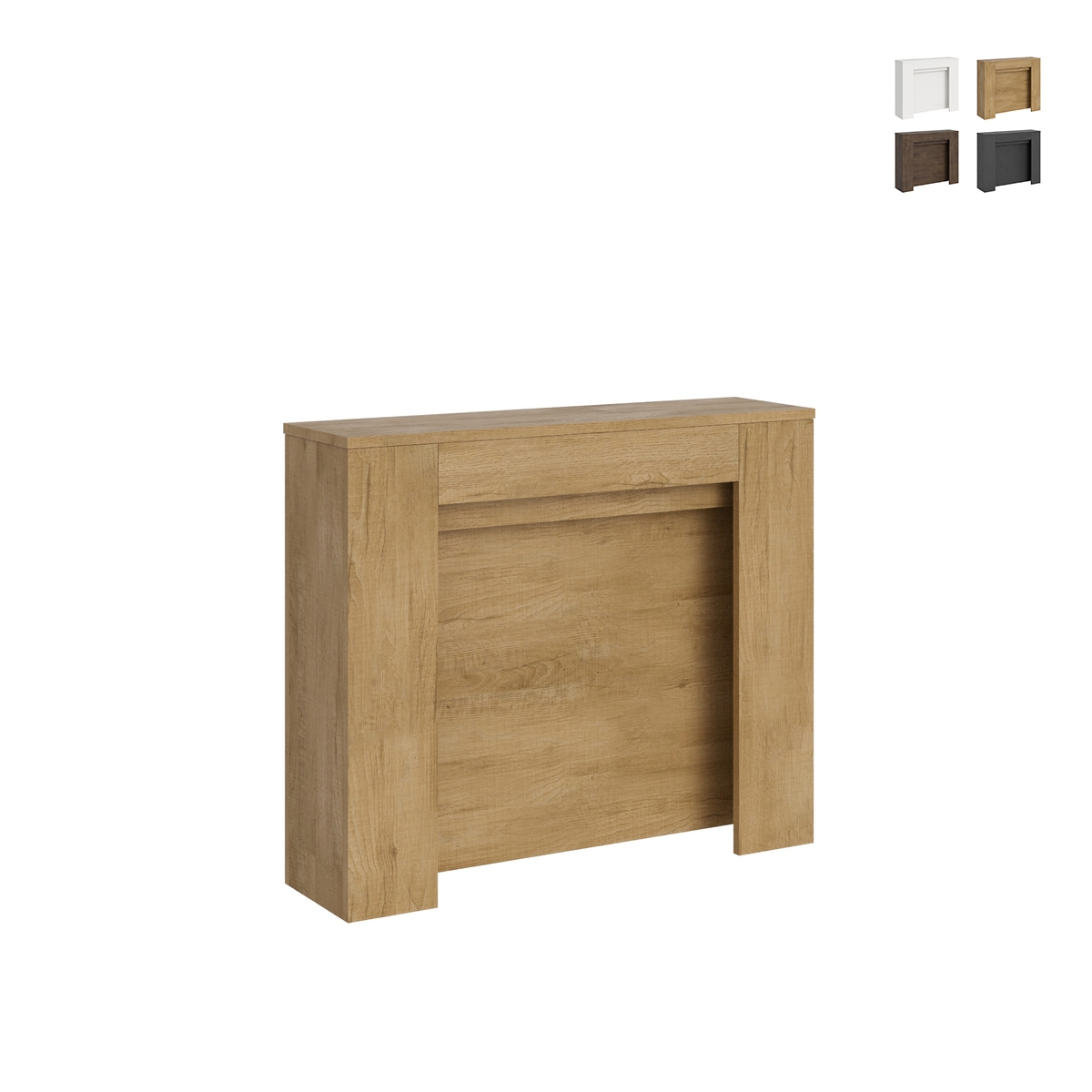 Ausziehbare Konsole für Eingangsbereich und Esszimmer, Platz für 10 Personen, 90×25-211, Modell Kiba Lagerbestand