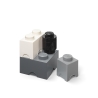 Set 4 Aufbewahrungsboxen schwarz weiß hellgrau LEGO Storage Brick Multi Pack Verkauf