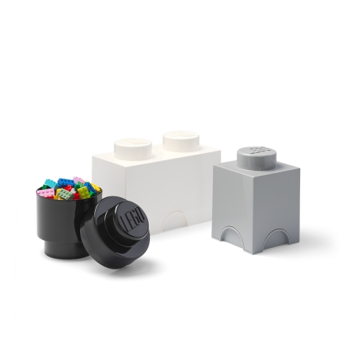 Set mit 3 Behältern in Weiß, Schwarz und Grau LEGO Storage Brick Multi Pack Aktion