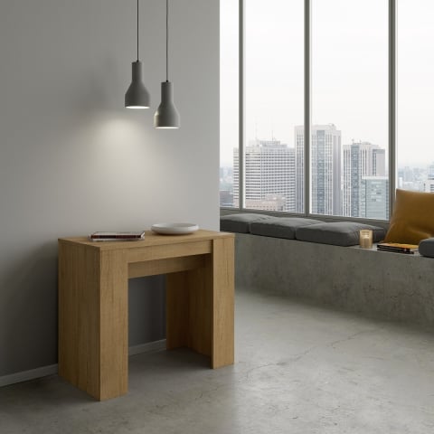 Ausziehbarer Konsolentisch aus Naturholz Eingang/Wohnzimmer 90x48-308 Basic Aktion