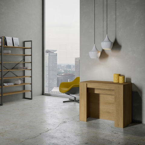 Ausziehbare Konsole aus Naturholz, kompaktes Design 90x48-296 Venus Aktion