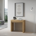 Verlängerbare Platzspar-Konsole 90x40-196 aus Holz Roxell Small Verkauf