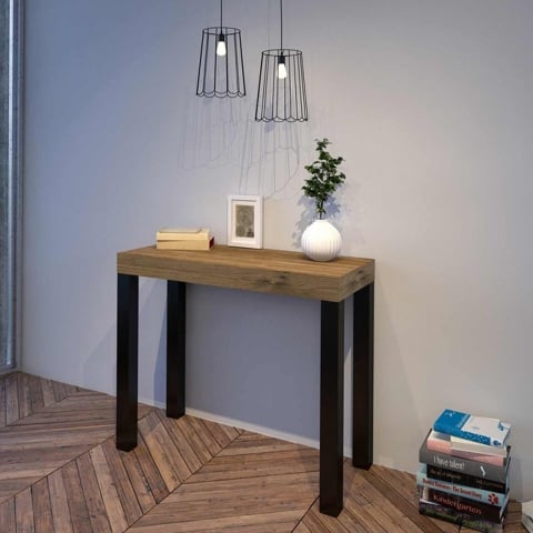 Ausziehbarer Konsolentisch im Industrie-Stil aus Holz 90x40-196 Everyday Small Aktion