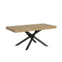 Ausziehbarer Esstisch im Industriedesign, Holz-Anthrazit, 90x180-440, Famas Verkauf