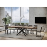 Ausziehbarer Esstisch im Industriedesign, Holz-Anthrazit, 90x180-440, Famas Angebot