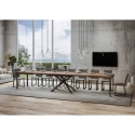 Ausziehbarer Esstisch im Industriedesign, Holz-Anthrazit, 90x180-440, Famas Sales