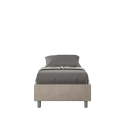 Einzelbett 90x190 cm gepolstert Stoff beige mit Lattenrost Azelia Verkauf