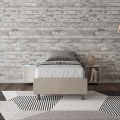Einzelbett 90x190 cm gepolstert Stoff beige mit Lattenrost Azelia Aktion