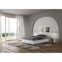 Bett anderthalb Quadratmeter 120x200 in weißem Holz mit Lattenrost Nuamo Sales