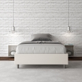 Französisches Doppelbett mit Bettkasten 140x190 in weißem Kunstleder Azelia Aktion