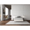 Französisches Doppelbett mit Bettkasten 140x190 in weißem Kunstleder Azelia Angebot