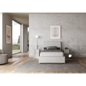 Französisches Bett 140x190 cm weißes Kunstleder mit Stauraumkopfteil Mika Angebot
