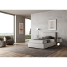 Französisches Bett 140x190 cm weißes Kunstleder mit Stauraumkopfteil Mika Sales