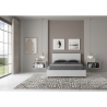 Französisches Doppelbett 140x190 mit gerader Holz-Kopfteil in Weiß Demas Sales