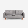 Schlafsofa 2-Sitzer verstellbar mit Armlehne und Getränkehalter Ember Modell