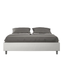 Gepolstertes Doppelbett in weißem Kunstleder 160x190 Azelia Verkauf