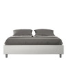 Gepolstertes Doppelbett in weißem Kunstleder 160x190 Azelia Verkauf