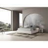 Gepolstertes Doppelbett in weißem Kunstleder 160x190 Azelia Angebot