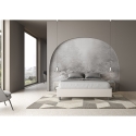 Gepolstertes Doppelbett in weißem Kunstleder 160x190 Azelia Sales