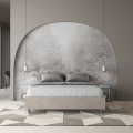 Beiges Polsterbett mit Bettkasten 160x190 Azelia Aktion