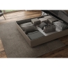 Doppelbett mit Bettkasten 160x190 in beigefarbenem Kunstleder Mika Rabatte