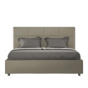 Doppelbett mit Bettkasten 160x190 in beigefarbenem Kunstleder Mika Verkauf