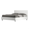 Doppelbett 160x190 cm modernes Design Weiß mit Lattenrost Kopfteil Demas Verkauf