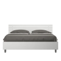 Modernes Doppelbett 160x190 Weiß mit Lattenrost und geradem Kopfteil Ankel Verkauf