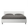 Modernes Doppelbett 160x190 Weiß mit Lattenrost und geradem Kopfteil Ankel Verkauf