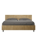 Doppelbett 160x190 aus Holz ohne Lattenrost, mit geneigtem Kopfteil Ankel Verkauf
