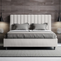Doppelbett 160x200 ohne Lattenrost mit Kopfteil in Kunstleder Agueda Verkauf