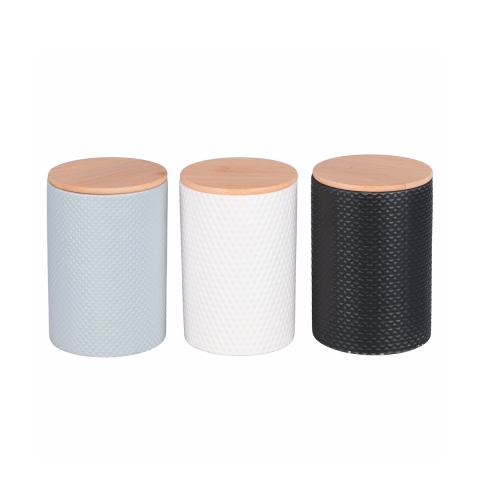 Set aus 3 bunten 750 ml Keramik-Küchendosen mit Deckel Circle Aktion