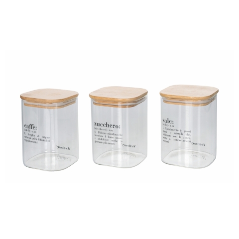 Set aus 3 Glasbehältern 10x14cm für Kaffee, Zucker und Salz Victionary Aktion
