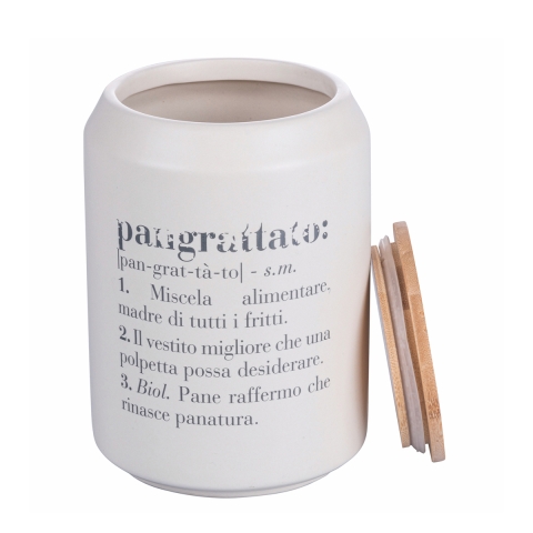 Grès-Vorratsdose 12,5x18 für Paniermehl mit Bambusdeckel Victionary Aktion