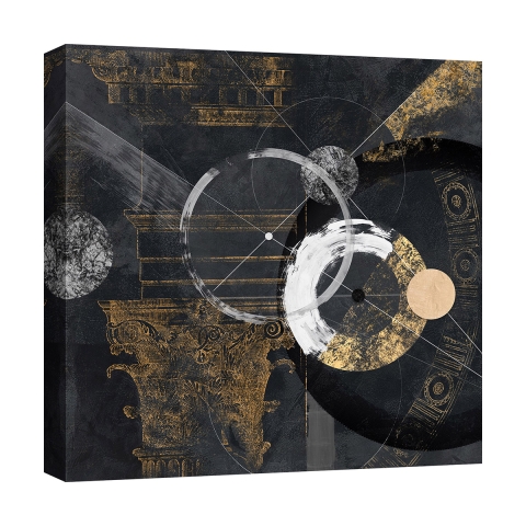 Leinwanddruck Abstraktes Bild in Schwarz und Gold Canone Arturo Armenti Aktion