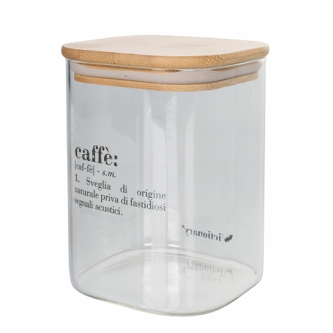 Victionary Kaffeebehälter aus Glas 10x10x14cm mit Bambusdeckel Aktion