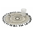 Set aus 6 dekorativen Tischsets mit geometrischem Design, 38 cm, Schwarz mit Fransen Aktion
