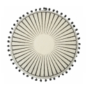 Set aus 6 runden Tischsets mit geometrischem Design und Pompons, 38 cm, Schwarz Verkauf