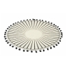 Set aus 6 runden Tischsets mit geometrischem Design und Pompons, 38 cm, Schwarz Angebot