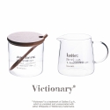 Victionary Set aus Glas mit Milchkännchen, Zuckerdose, Löffel und Deckel 320 ml Sales