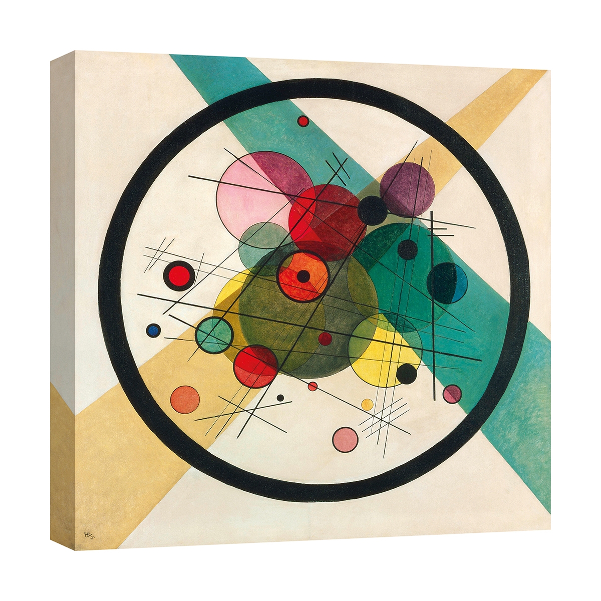 Moderne abstrakte Leinwanddruck "Circles in a Circle" von Wassily Kandinsky Aktion